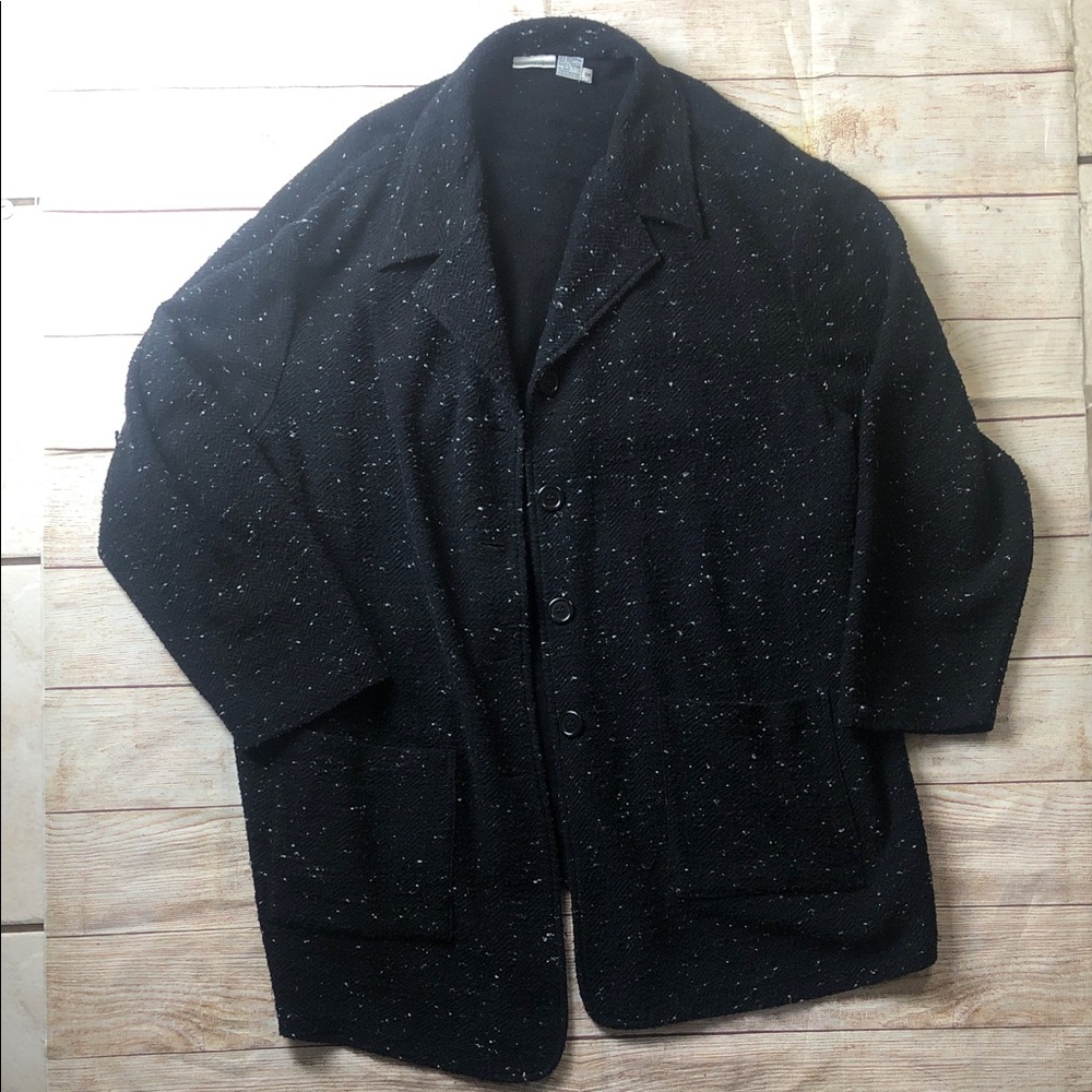Newport News Jeanology wool blend button‎ sweater overcoat